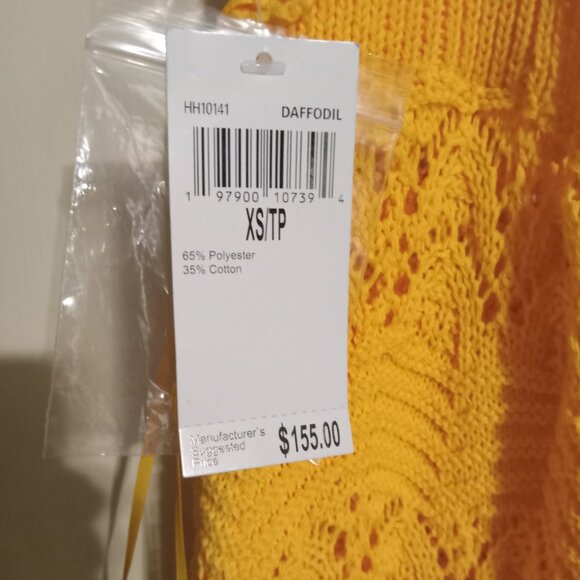 😎House of Harlow 1960 Yellow Daffodil Crocheted Maxi Dress Size: S NWT - Picture 9 of 14